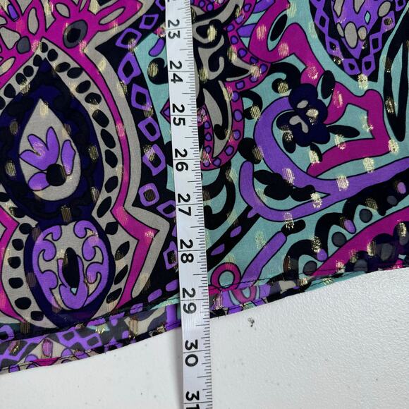 Tibi Strapless Paisley Print Silk Lurex Empire Babydoll Mini Dress Women's 6 NWT - Picture 9 of 10